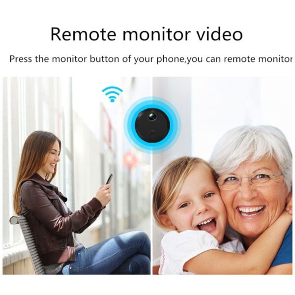 1080P trådløst mini WiFi-kamera Hjemmesikkerhetskamera Overvåking IR Night Vision Bevegelsesdeteksjon fjernkontroll Baby 3