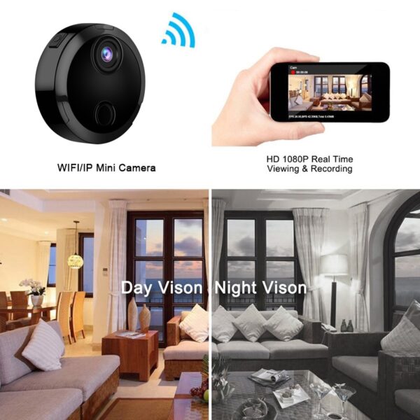 Mini telecamera WiFi wireless 1080P Telecamera di sicurezza domestica Sorveglianza Visione notturna IR Rilevazione movimento Bambino remoto 4