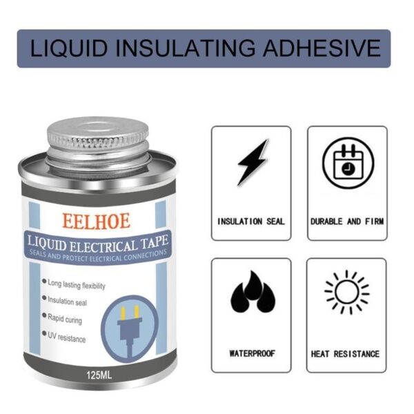 125ml Liquid Insulation Electrical Tape Tube Paste Anti UV Dry Waterproof Fast Insulation Electronic Fix Sealing 5