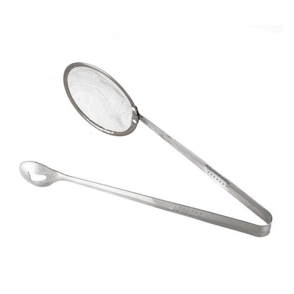 1PC 28 10cm Stainless Steel Food Tong Strainer Kitchen Filter Mesh Spoon Fried Food Oil Strainer 4