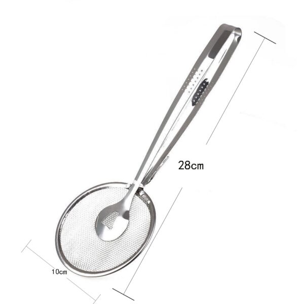 1PC 28 10cm Stainless Steel Food Tong Strainer Kitchen Filter Mesh Spoon Fried Food Oil Strainer 5