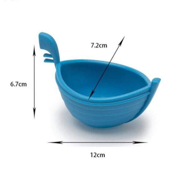 1PC Tufafin Kwai Mai Samfuran Silicone Boat Mai Siffar Kwai Mai Tufafi Mai ɗorewa Mai ɗorewa Kwai Manufa Saita Kitchen Kwai 4