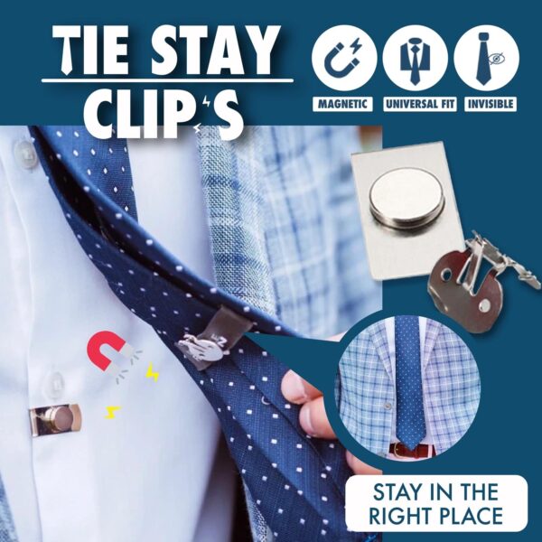 1pc Tie Stay Clips Invisible Magnetic Stainless Steel Anti wrinkle Clip Anti floating And Anti swing