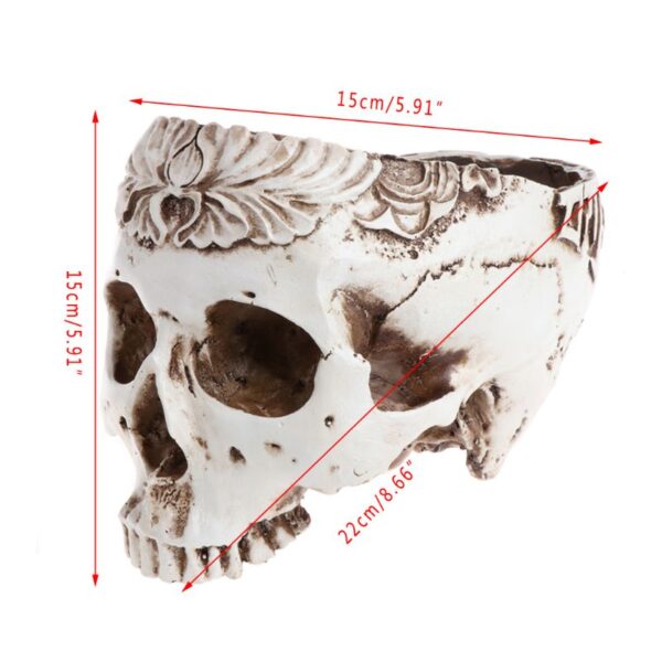 3 ประเภทเรซิ่น Gothic Skull Head Design กระถางดอกไม้ skull รุ่น Planter คอนเทนเนอร์ Home Bar Garden 5