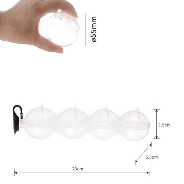 4 Cavity Whiskey Ice Tray Ball Tool Maker Mold Sphere Mould Kitchen Tool Silicone Ice Ball 2