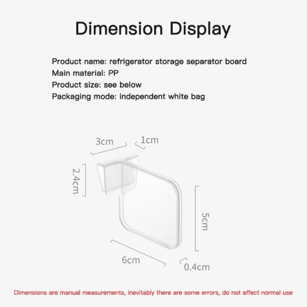 4PCS Refrigerator Kitchen Shelves Eco Friendly Plastic Partition Board Mai Rarraba Ma'ajiyar Firinji Mai Rikon Kitchen Mara guba Drawer 5