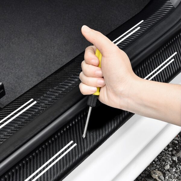 4 ชิ้นสติกเกอร์รถประตูคาร์บอนไฟเบอร์หนังแผ่นธรณีประตูสำหรับ BMW M E36 E34 F10 E46 4