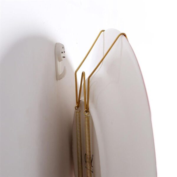 4pcs Wall Display Plates Dish Hangers Holder Spring Wall Plate Metal Hangers with Golden Coating Dish 3