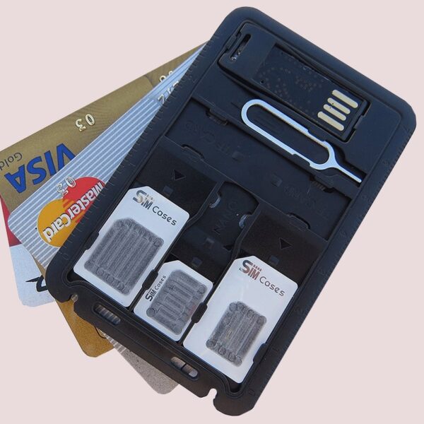 5 in 1 Universal Mini SIM Card Adapter Storage Case Kits For Nano Micro SIM Card 1