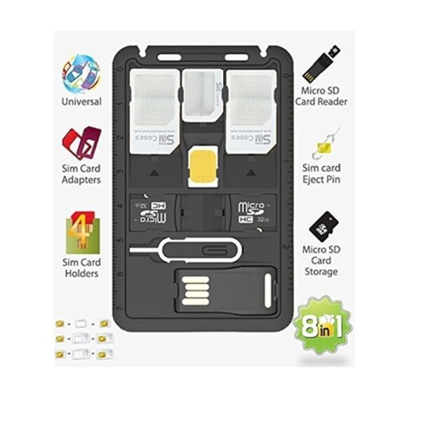 5 in 1 Universal Mini SIM Card Adapter Storage Case Kits For Nano Micro SIM Card 3