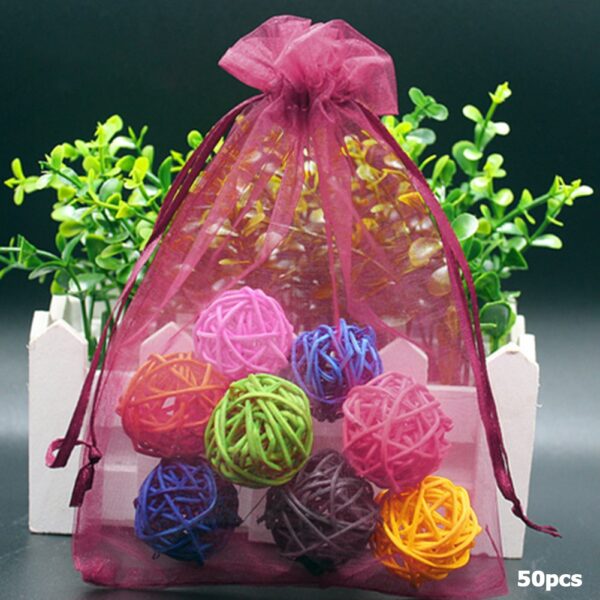 50pcs Garden Vegetable Fruit Grow Bag Plants Protection Bag Anti Bird Drawstring Netting Candy Makeup Mesh 2