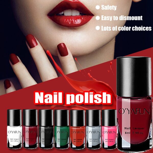 8ML Ruwa Tushen Farce Yaren mutanen Poland Shiny Peelable Lafiya marar guba mai saurin numfashi vernis a kan al'ada Nail Art