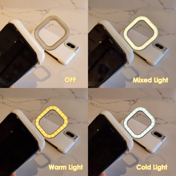 Akcoo สำหรับ iPhone 12 Pro max แหวนแสงแฟลชเคส LED ไฟฉายเซลฟี่เคสมือถือ 4