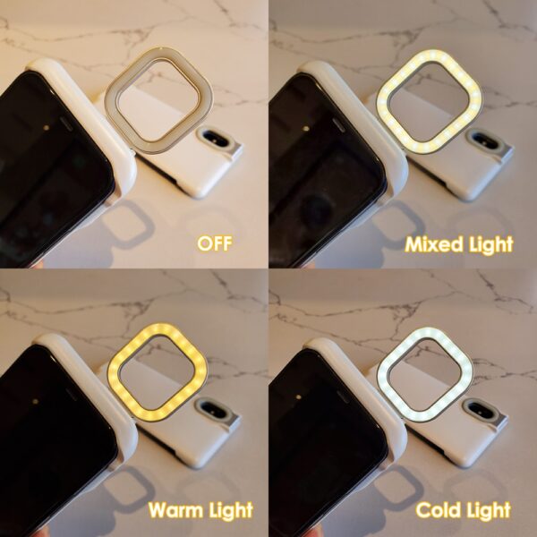 Akcoo per iPhone 12 Pro max Anello luminoso Flash Custodia LED Selfie Torcia Custodia per cellulare 4