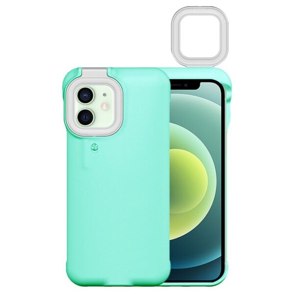 Akcoo kanggo iPhone 12 Pro max Ring Light Flash Case LED Selfie Flashlight Cellphone Case