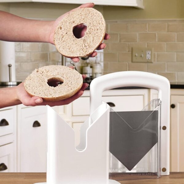 Bagel Guillotine Universal Slicer Cutter Kitchen Gadgets for Bagels Breads Muffins Buns Rolls 1