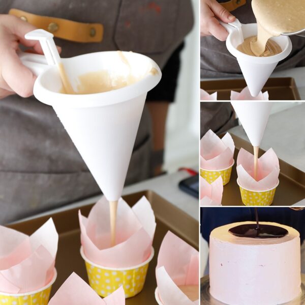 Bakfoarm Regelbere Cream Chocolate Trechter Cake Decorating Tools Keuken Gebak Batter Dispenser Candy Cake Funnel