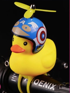 Wind Breaking Duck Tiktok Little Yellow Duck Helmet Electric Motorcycle  Bicycle Bell Turbo Duck With Helmet Horn Light