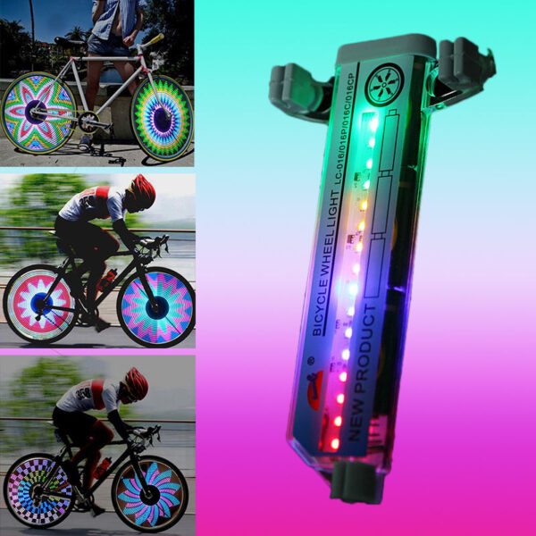 Lumières de roue de pneu de vélo, moto, 32 LED, lampe à rayons Flash, lumières de cyclisme en plein air