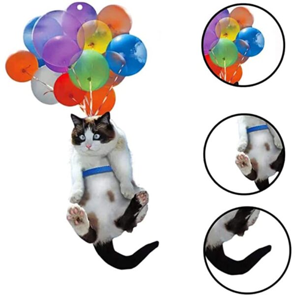 Cat Car Hanging Ornaments With Colourful Balloon Creative Car Pendant Interior Car Pendant Hanging Ornament Decoration 3