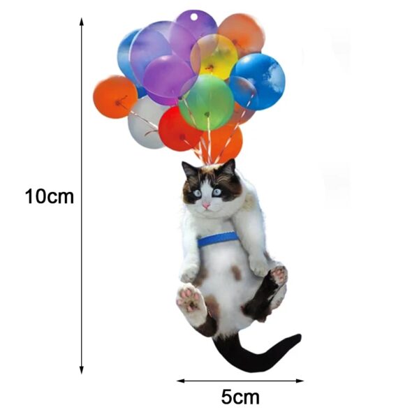 Kattenauto-hingjende ornaminten mei kleurige ballon Kreative autohanger Ynterieur autohinger hingjende ornamentsiering 5