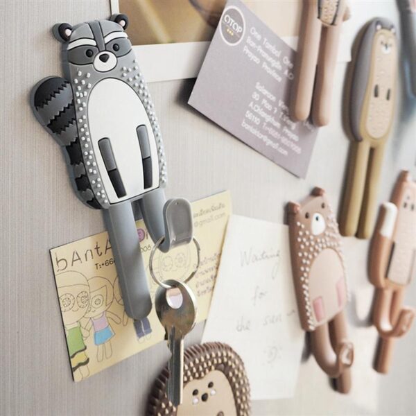 Hişk magnetikî kêzik sarincokê deqandin sarincokê de peyama magnet çakêtê hanger key ring hilanînê hook Animal 4