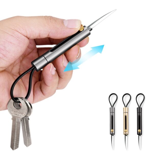 Defense Tactical EDC Aviation Aluminum Keychain with Cutter Knife Car Self defense Multifunctional Men Key Chain 1