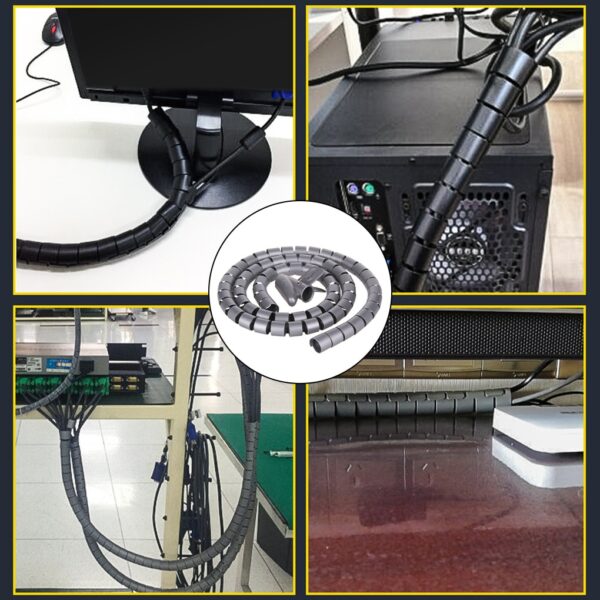 Flexible Cable Winder Cable Organizer Wire Storage Pipe Bite proof Cord Protector Winder Desk Tidy Cable 2