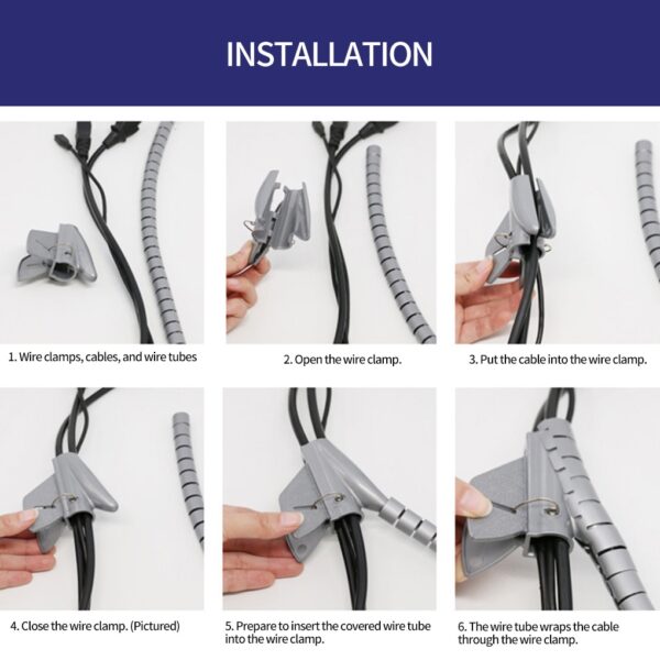 Flexible Cable Winder Cable Organizer Wire Storage Pipe Bite proof Cord Protector Winder Desk Tidy Cable 3