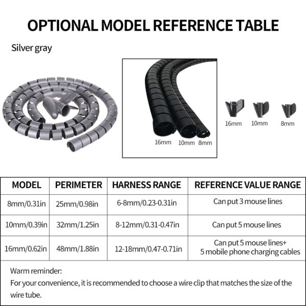 Elastyczny zwijacz kabla Organizer do kabli Rura do przechowywania drutu Odporna na zgryzienie Ochraniacz przewodu Zwijacz kabla uporządkowanego na biurku 4