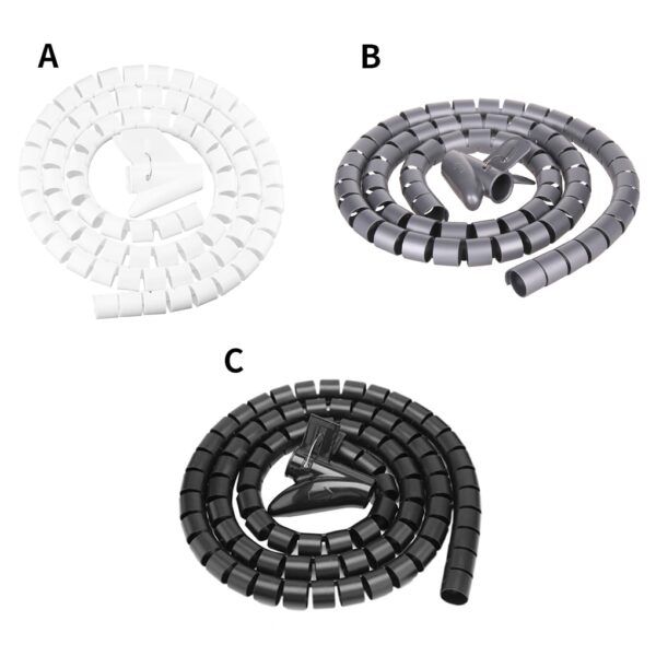 Fleksibel kabelopruller Kabelorganisator Ledningsopbevaring Pibe Bidsikker ledningsbeskytter Opruller skrivebord Tidy Kabel 5