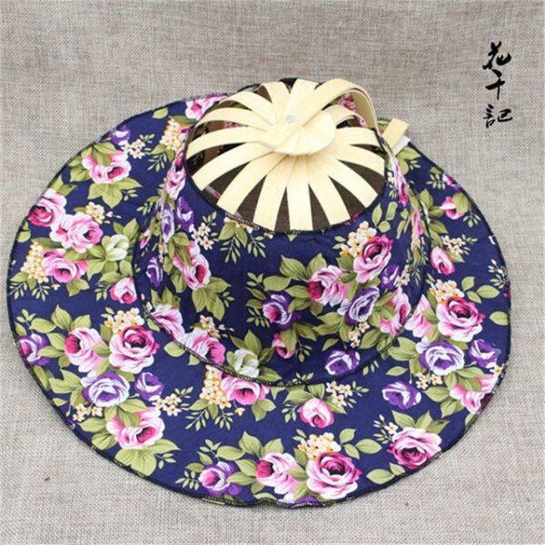 Folding Fan New පැමිණීම අතින් අල්ලාගෙන Folding Fans Travelling cap Summer Women Girl Sun Hat Bamboo 1.jpg 640x640 1
