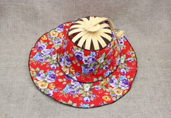 Folding Fan New Arrive Hand Held Folding Fans Traveling cap Summer Women Girl Sun Hat Bamboo 2