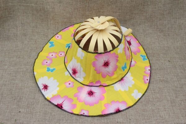 Folding Fan New Arrive Hand Held Folding Fans Traveling cap Summer Women Girl Sun Hat Bamboo 3