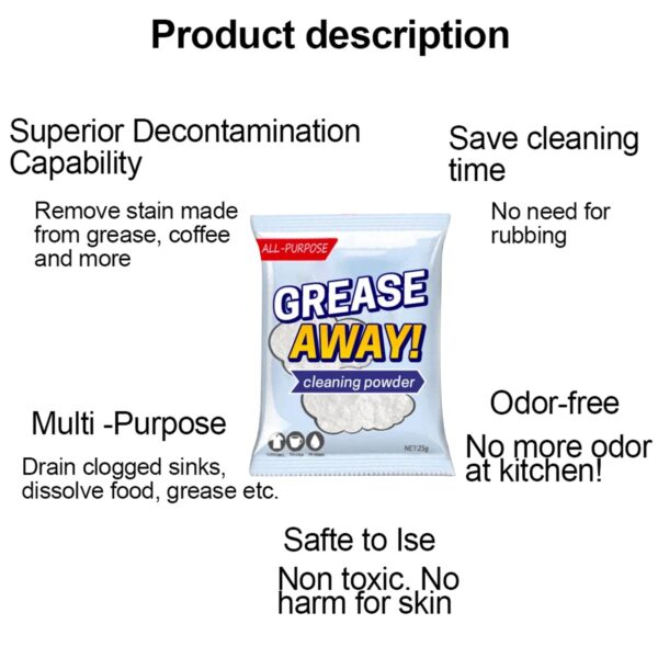Detergente in polvere Greaseaway Polvere detergente multiuso Rimuovi multiuso Pulisci i prodotti per la pulizia Produit De 4