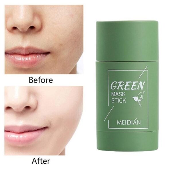 Maschera detergente in stick di argilla al tè verde Pulizia dell'acne Bellezza della pelle Tè verde Idratante Idratante Cura sbiancante 2