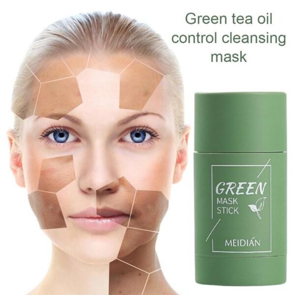 Maschera detergente in stick di argilla al tè verde Pulizia dell'acne Bellezza della pelle Tè verde Idratante Idratante Cura sbiancante 4