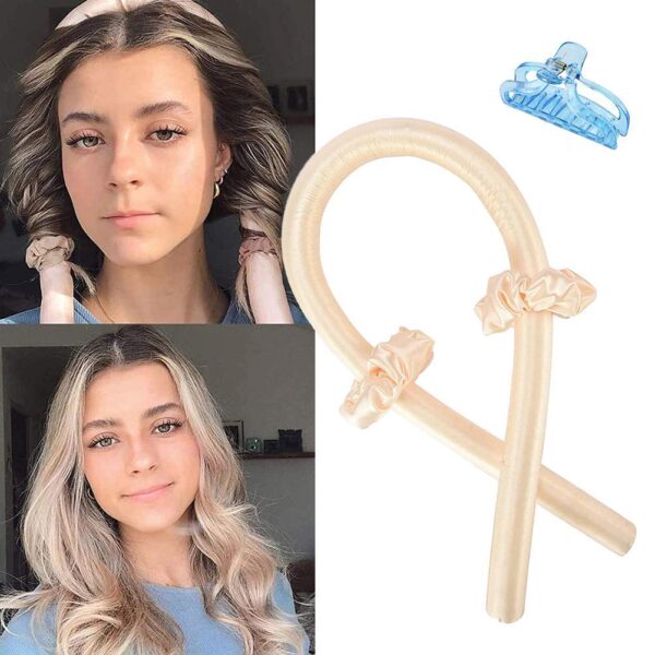 Heatless Curling Rod Headband No Heat Curls Ribbon Hair Rollers Spací měkký čelenka Hair Curlers DIY 5