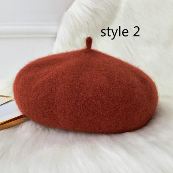 Ladies Solid True Wool Beret for Women Autumn Winter Artist Beret femme Elegant French Hat
