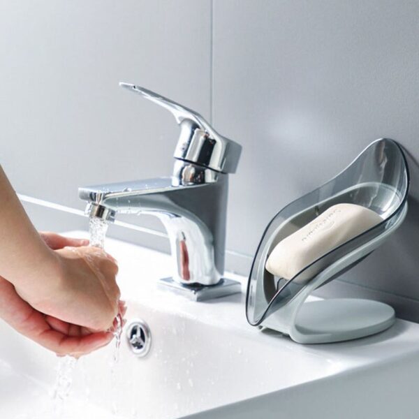 Portasapone a forma di foglia Portasapone antiscivolo WC Vassoio doccia scolapiatti Bagno Gadget da cucina 1