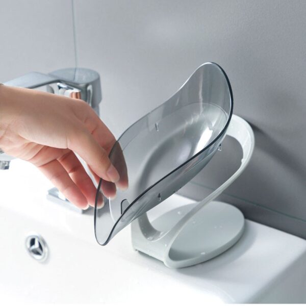 Leaf Shape Soap Holder Non Slip Soap Box Toilet Shower Tray Draining Rack Bathroom Kitchen Gadgets 2