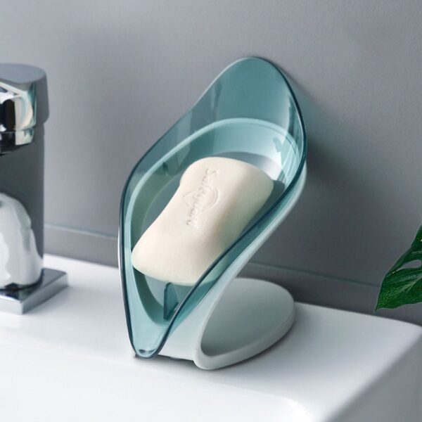Leaf Shape Soap Holder Non Slip Soap Box Toilet Shower Tray Draining Rack Bathroom Kitchen Gadgets 3