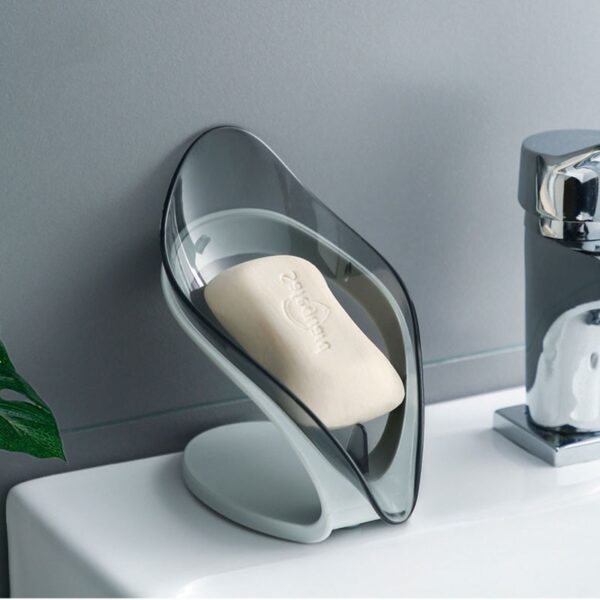 Leaf Shape Soap Holder Non Slip Soap Box Toilet Shower Tray Draining Rack Bathroom Kitchen Gadgets 4