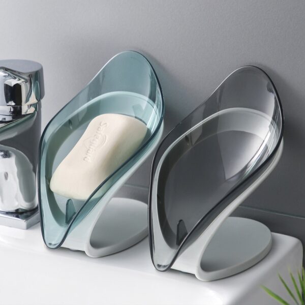 Leaf Shape Sabûn Holder Non Slip Sabûn Box Tuwalet Serşokê Tepsiya Draining Rack Bathroom Kitchen Gadgets