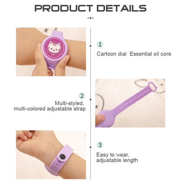 Waamu Repellent tamariki silicone Watch Safe Cartoon Lightweight Wearable Mosquito Repeller Bracelet tiaki whakamutunga roa 5