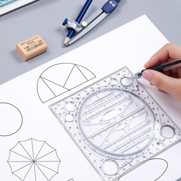 Multifunction Kaleidoscope Geometric Function Quick Drawing Measuring Ruler For Students Children Drawing Rulers School Supplies 2