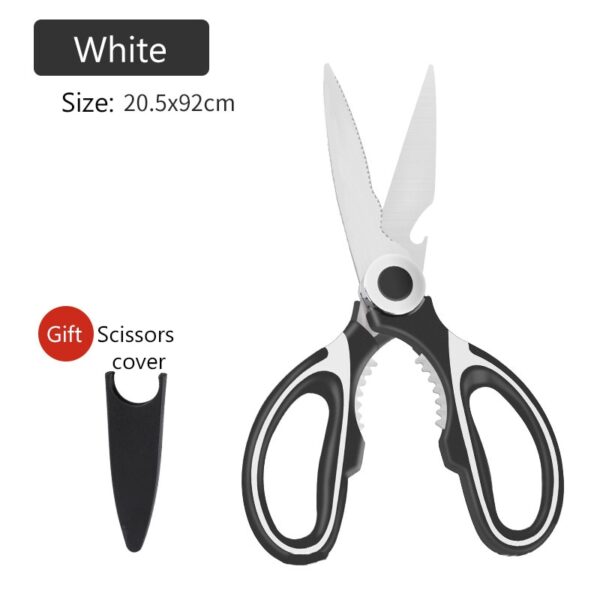 Multifunctional Kitchen Scissors Cutting Knife Plate Stainless Steel Kitchen Meat Cutting Scissors Chicken Bone Opening Bottle 3