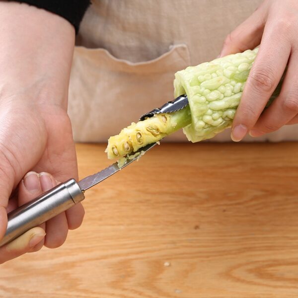 New Vegetable Tool Stainless Steel Jalapeno Pepper Corer Tool Serrated Edge Coring Tool Serrated Seed Remover