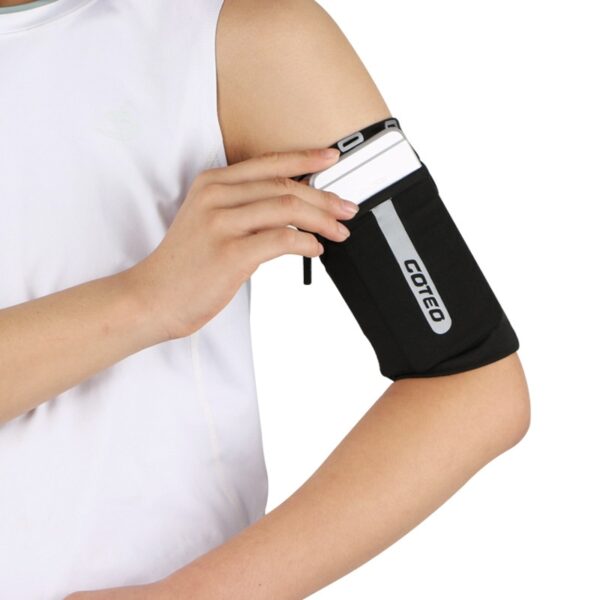 Bolsa de pulso com alça reflexiva, capa de celular para corrida, antirroubo, esportiva, manga de braço, masculina, feminina, elástica 1
