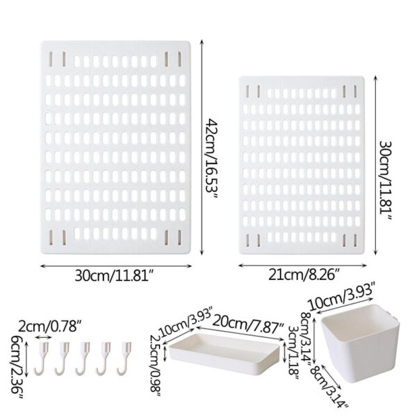 Room Decor Hole Board Wall Shelf Hooks Desk Organizer Make Up Organizers Room Organization Storage Rack 5